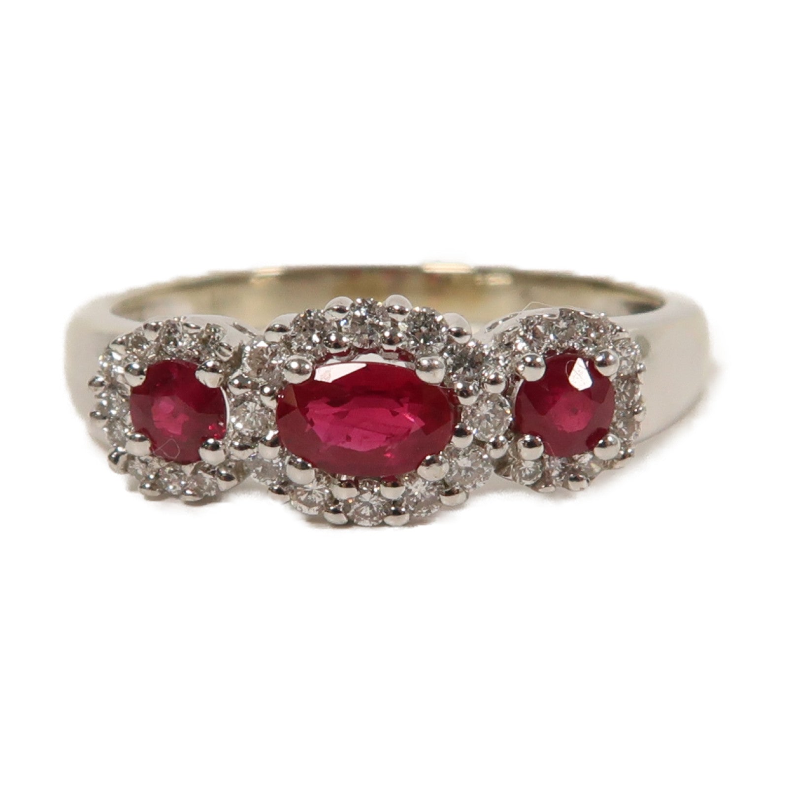 JEWELRY 14K白金Ruby Ring紅寶石戒指US#8.25