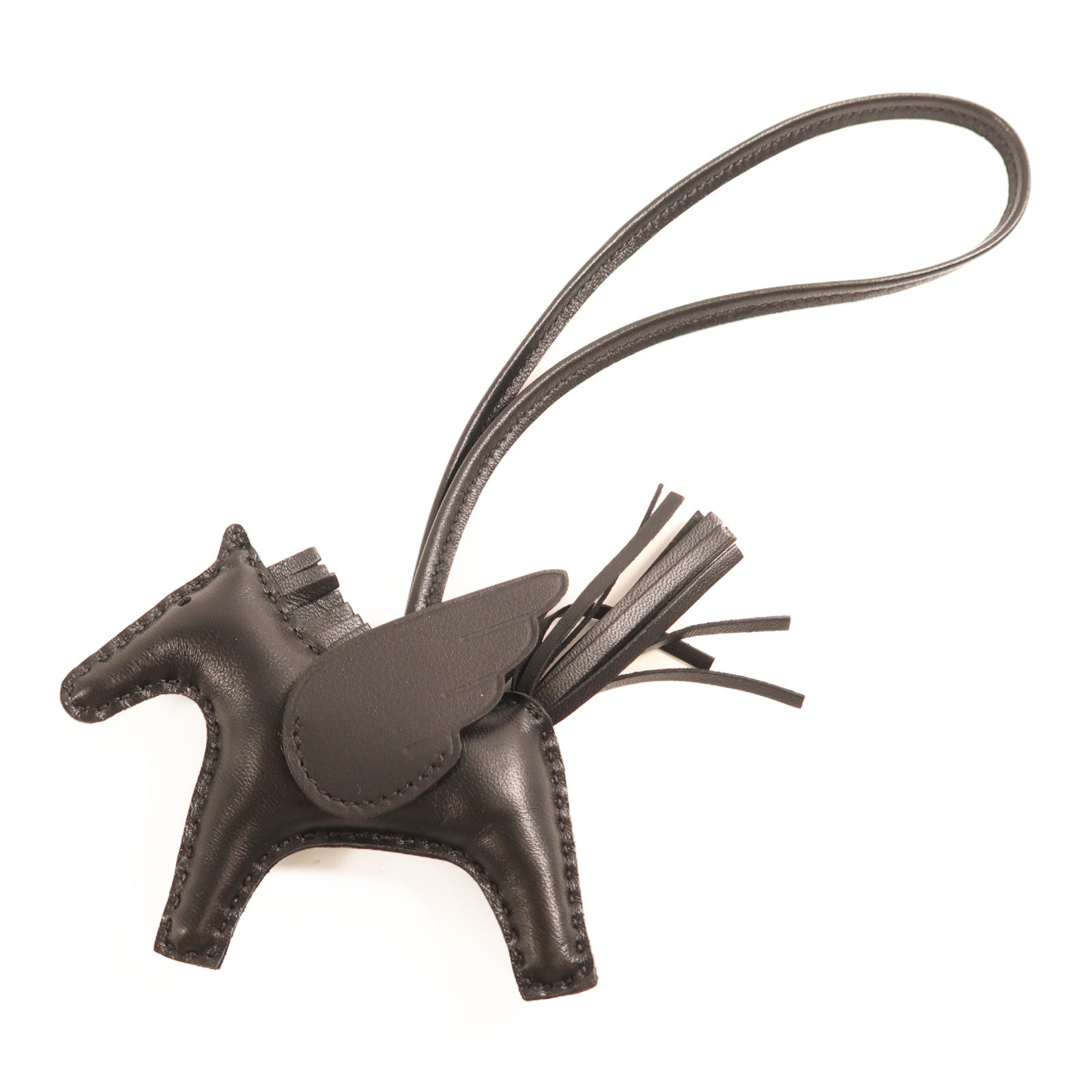 HERMES Rodeo Pegase PM Charm Milo Leather Swift Leather Stamp K 89 Noir Black