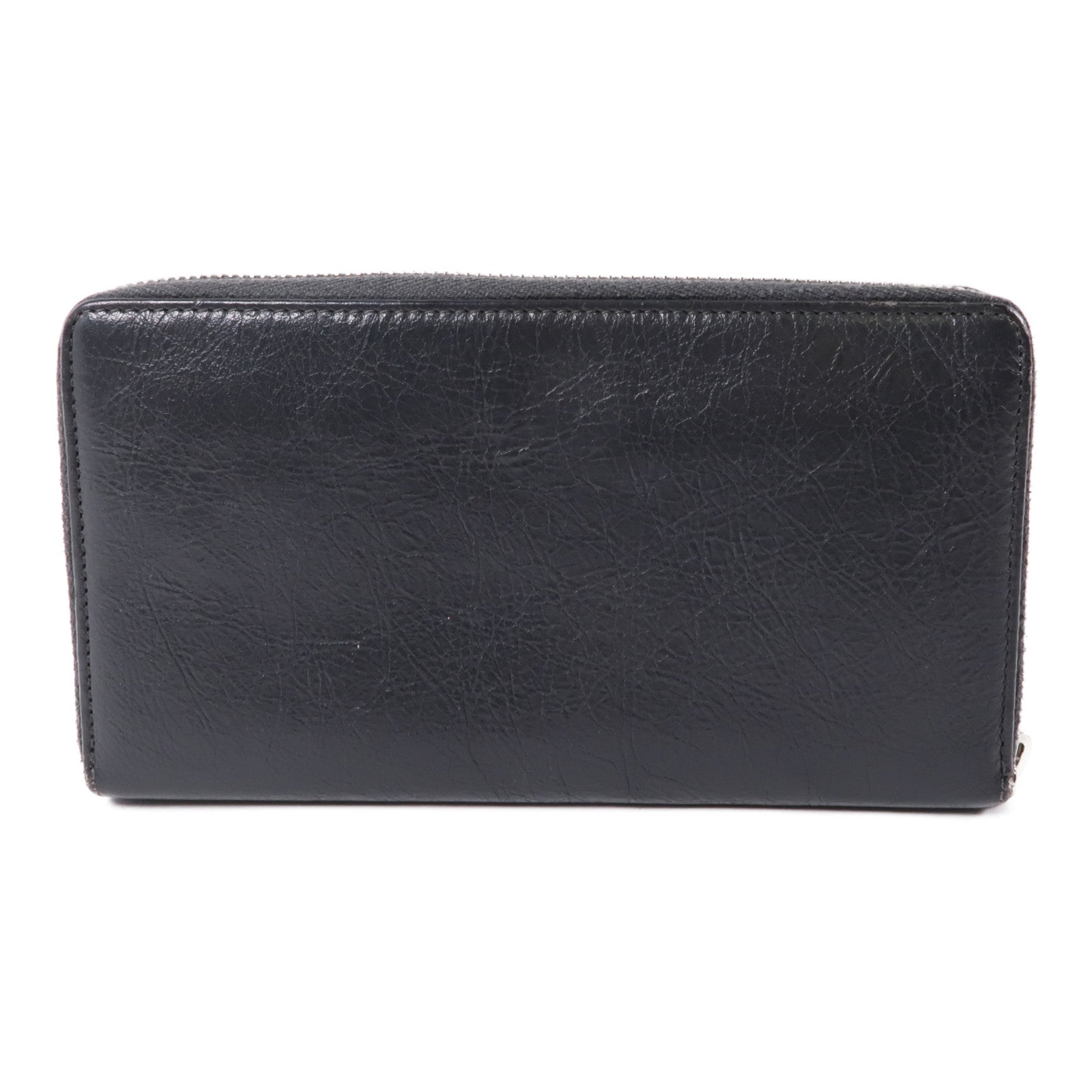 BALENCIAGA 皮革Long Wallet銀扣長錢包灰色