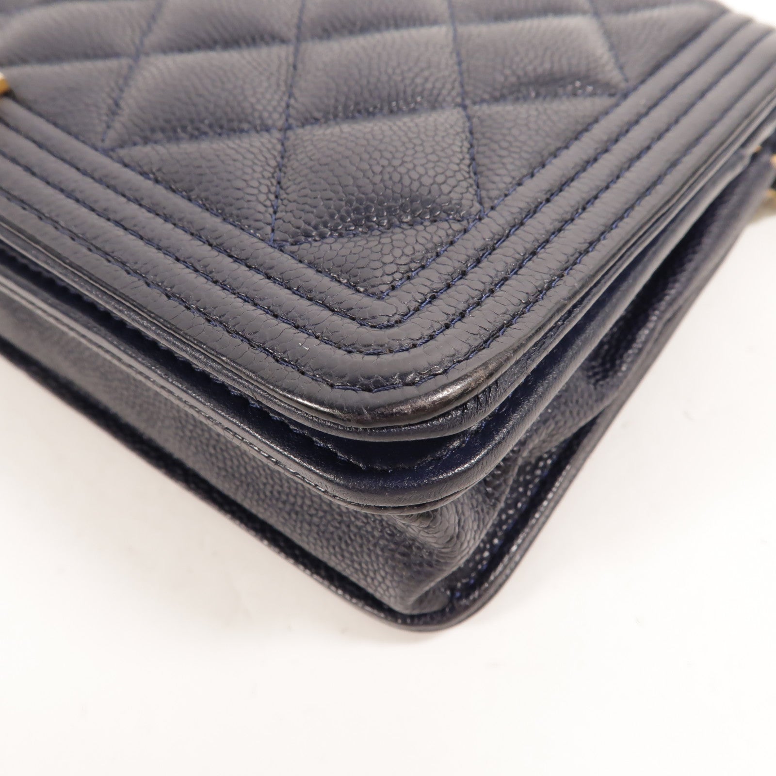 CHANEL 牛皮皮革Boy Chanel Wallet On Chain鏈帶肩背袋