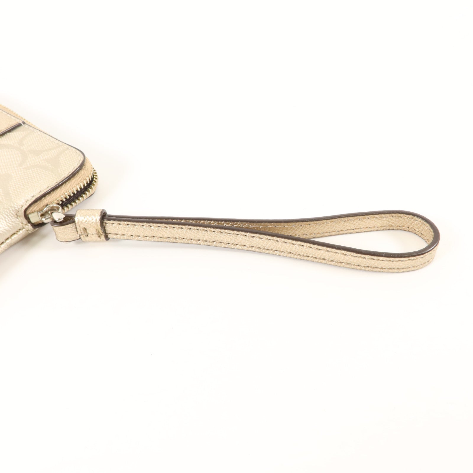 COACH 塗層帆布Wristlet Wallet銀扣小袋