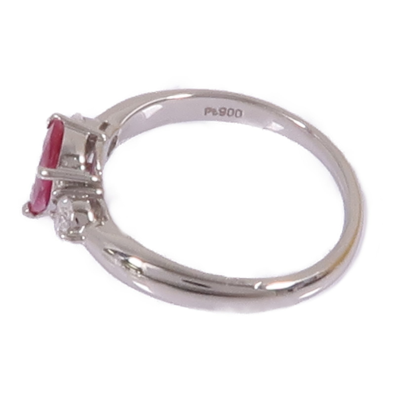 JEWELRY PT900鉑金Ruby/Diamond Ring紅寶石/鑽石戒指US#5.5