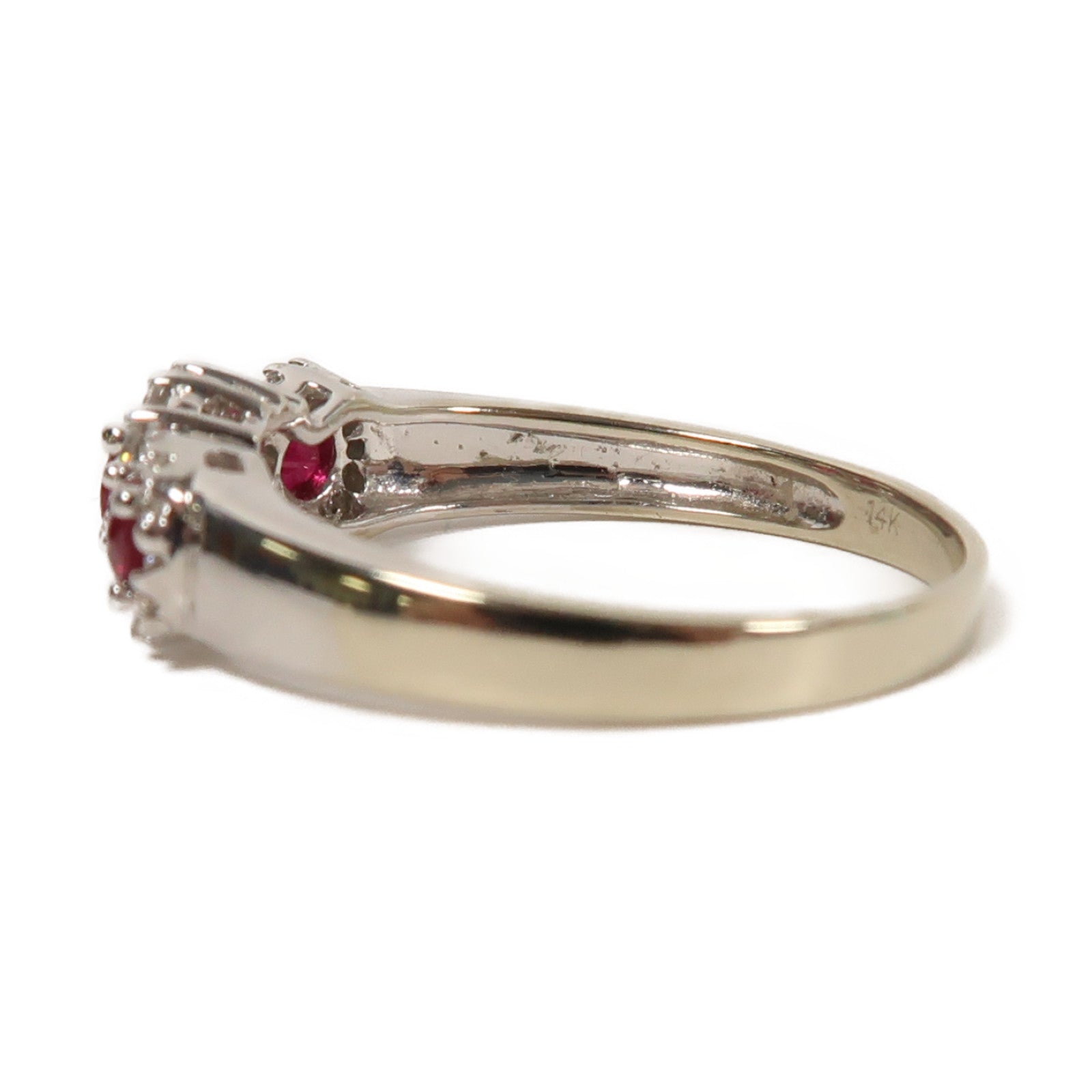 JEWELRY 14K白金Ruby Ring紅寶石戒指US#8.25