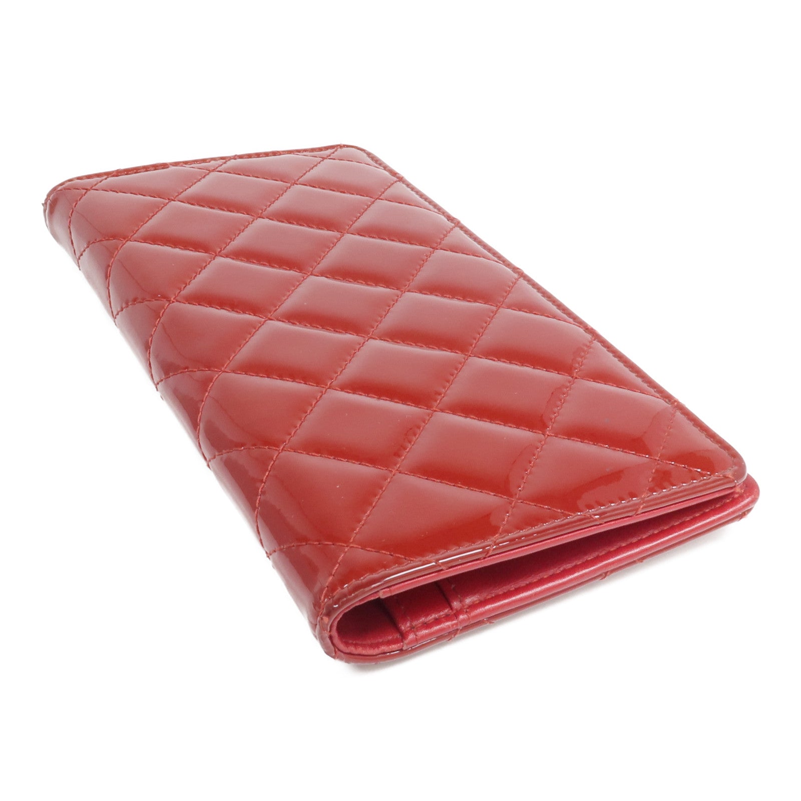 CHANEL 漆皮皮革Long Wallet銀扣長錢包