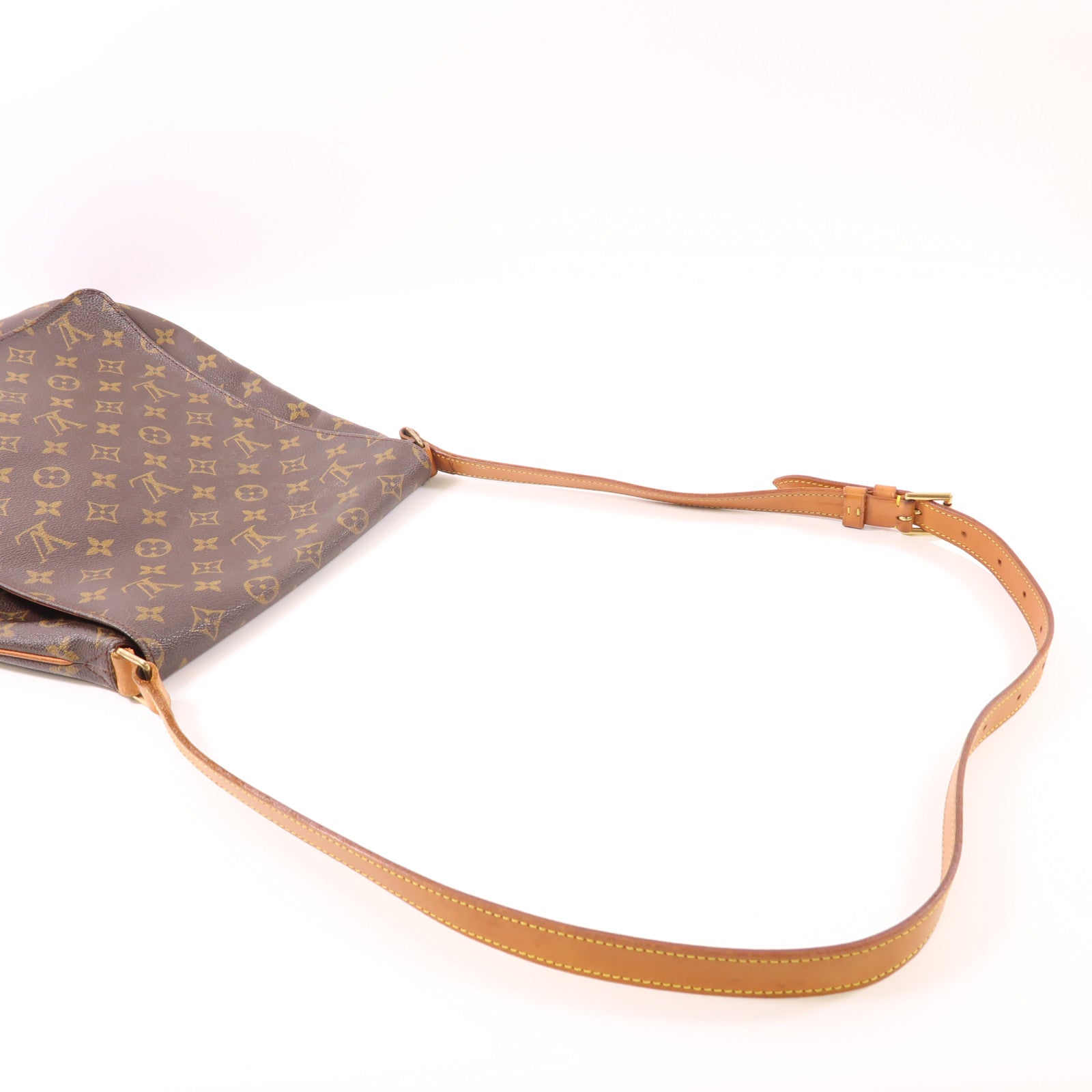 LOUIS VUITTON Monogram Musette金扣肩背袋棕色