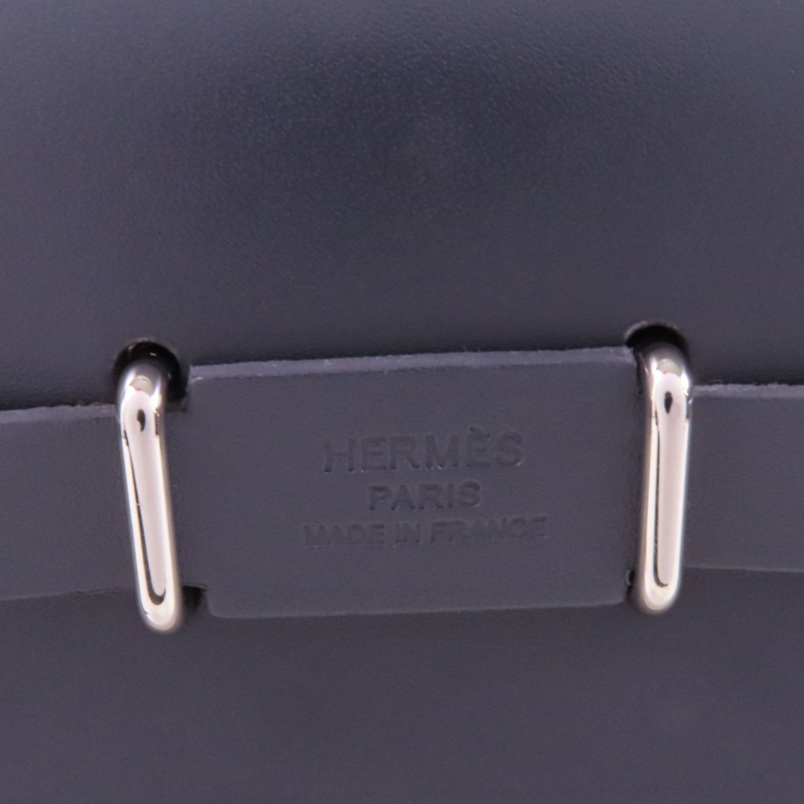 HERMES 帆布Mini Herbag銀扣肩背袋