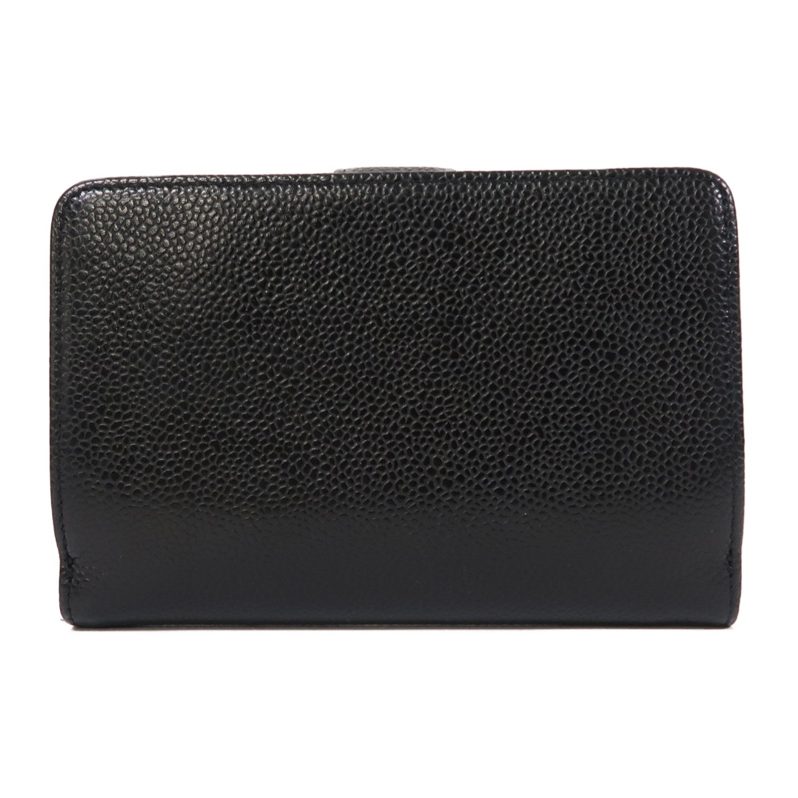 CHANEL Caviar皮革Wallet銀扣錢包黑色