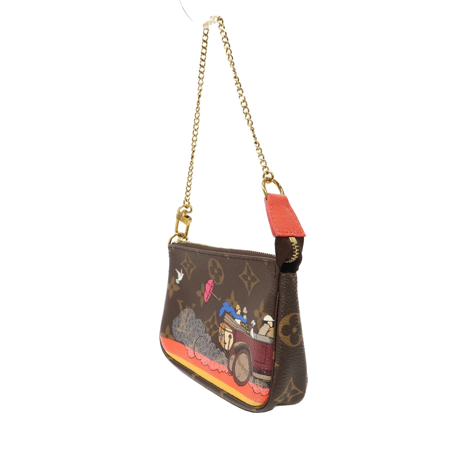 LOUIS VUITTON 【激減優惠】Monogram Mini Pochette Accessoires Chain Pouch金扣鏈帶手拿包啡色/彩色