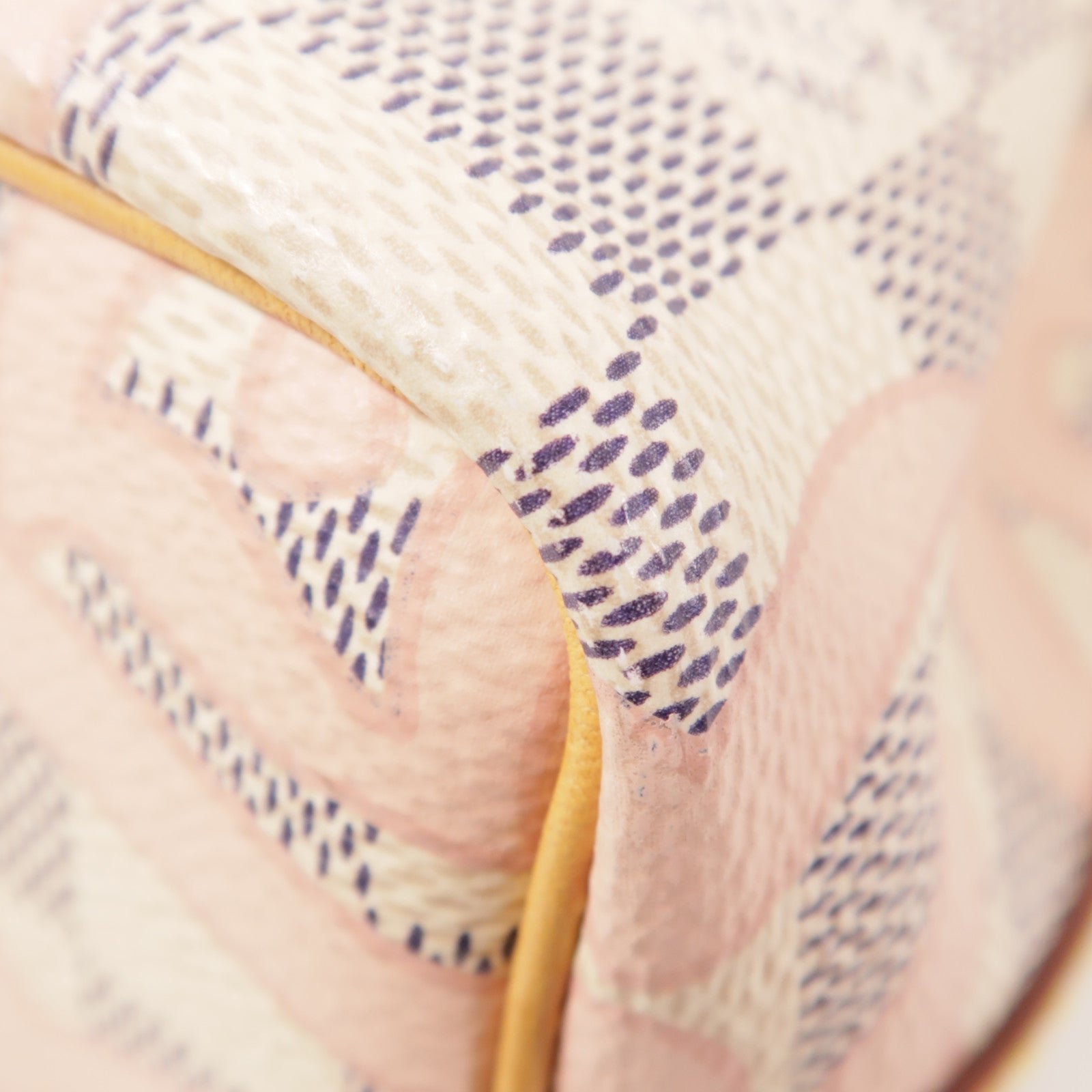 LOUIS VUITTON LV Nano Noe Shoulder Bag N60052 Damier Azur Tahitenne Pink/White