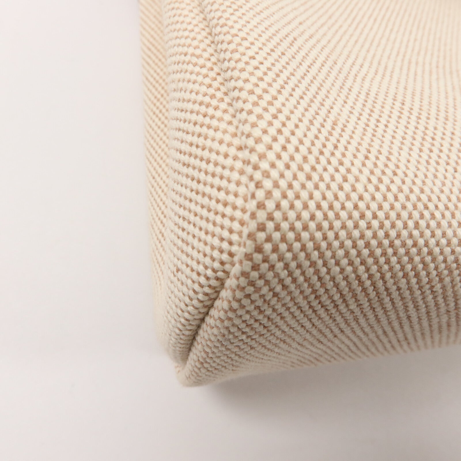 HERMES 帆布Mini Herbag肩背袋Ecru Beige/Fauve