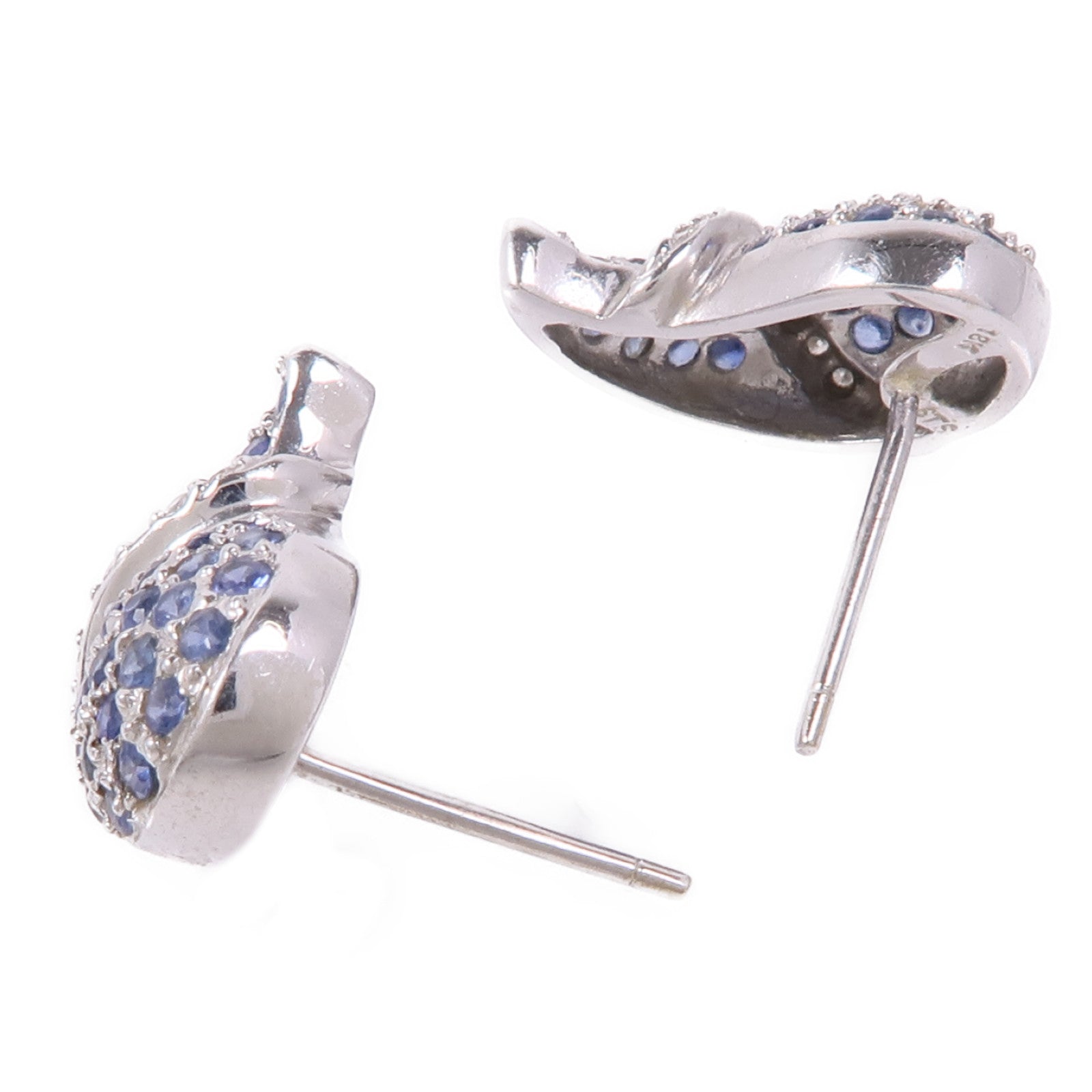 JEWELRY 18K白金Sapphire/Diamond Earrings藍寶石/鑽石耳環