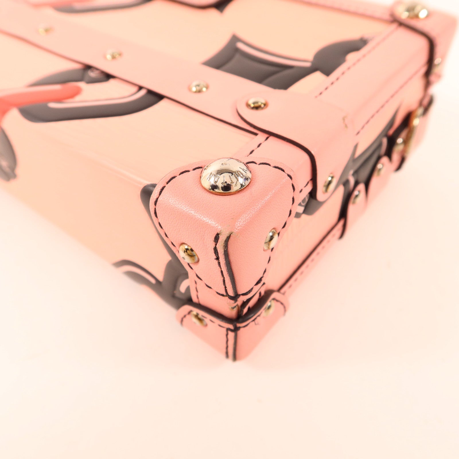 LOUIS VUITTON Epi Petite Malle Pink Chain Flower銀扣肩背袋