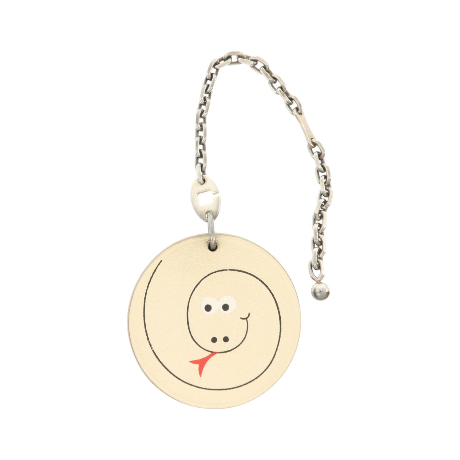 HERMES Tadelakt皮革/925純銀Snake Charm掛飾