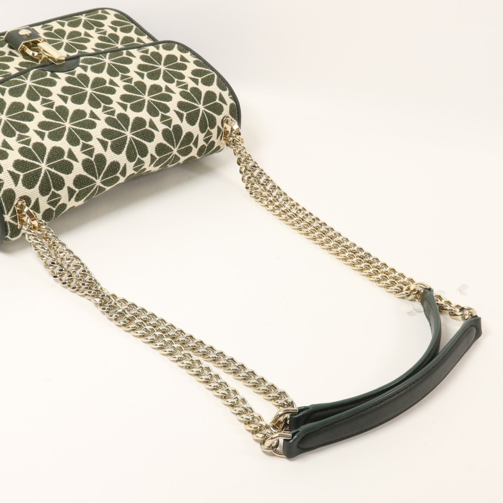 Kate Spade 帆布Flower Jack & Uard Locket鏈帶肩背袋