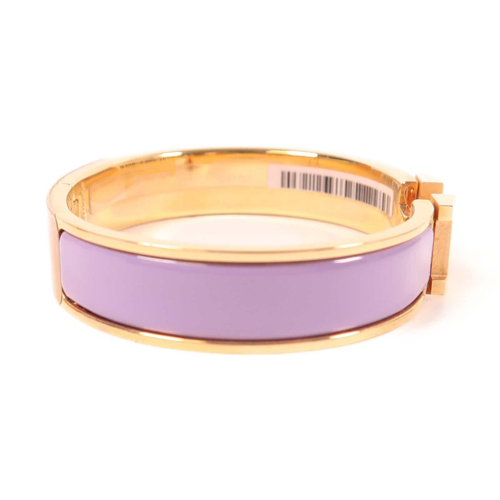 HERMES 金屬Clic H金扣手鐲紫色