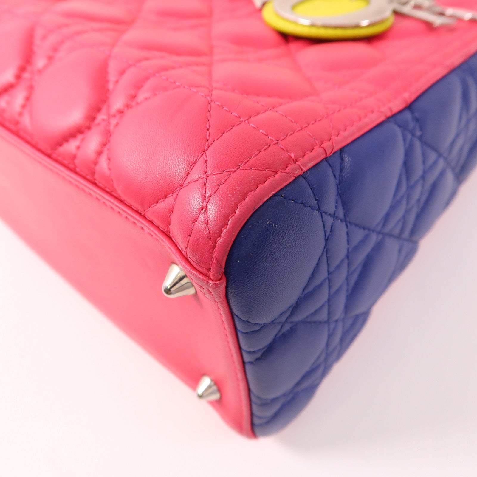 Dior 羊皮皮革Lady Dior銀扣手挽肩背兩用袋