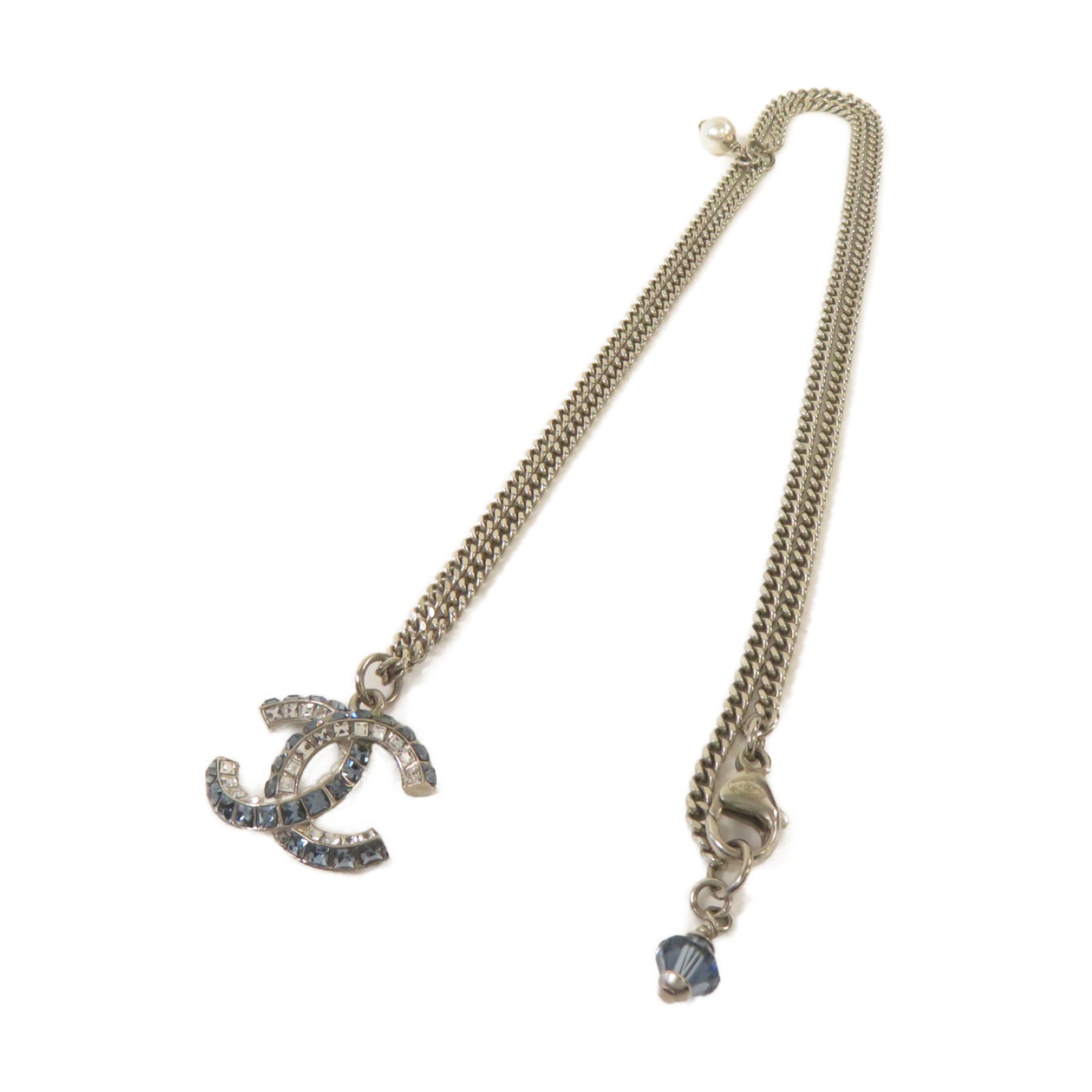 CHANEL **【激減優惠】金屬Necklace項鏈銀色/藍色