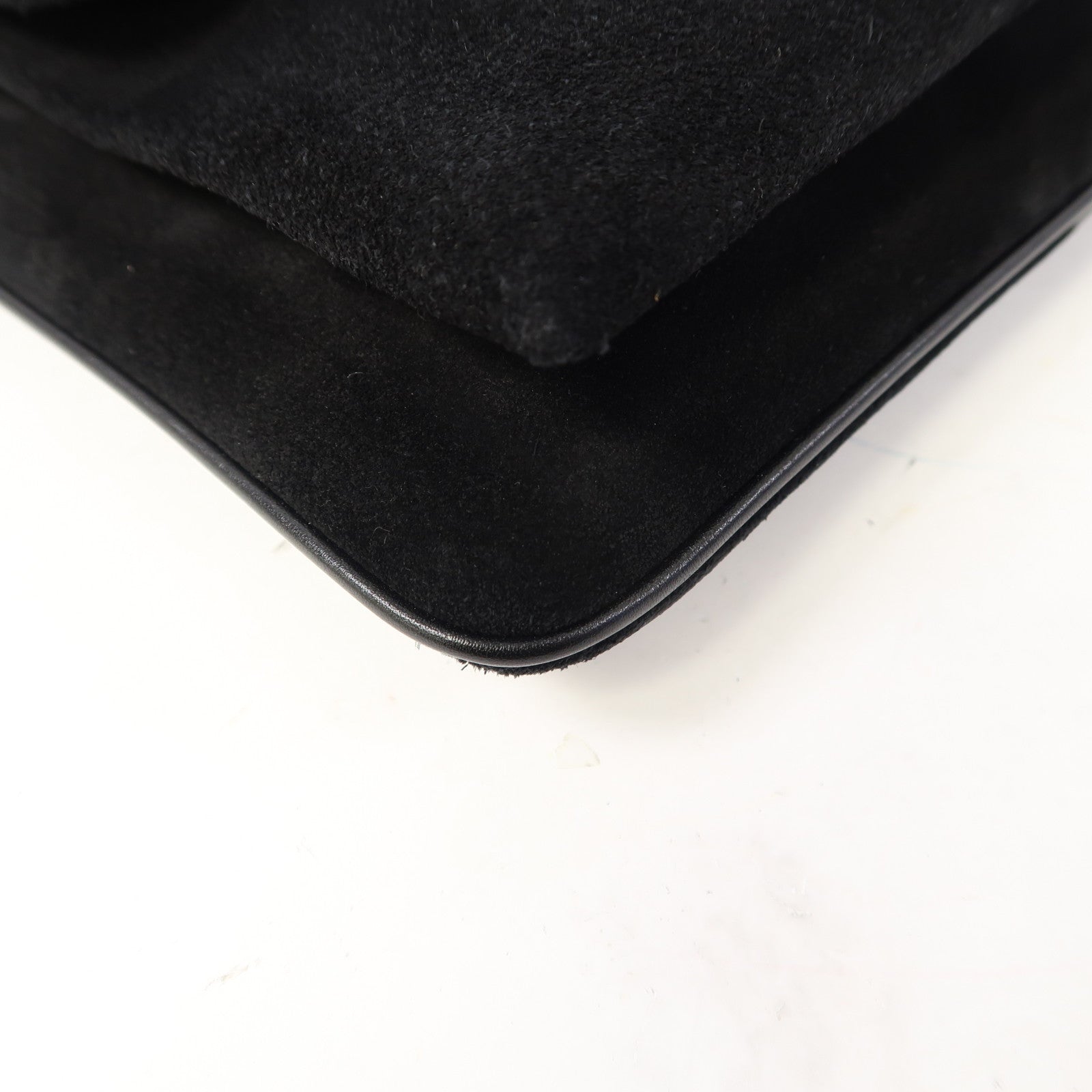 GUCCI 麂皮皮革Shoulder Bag金扣肩背袋黑色