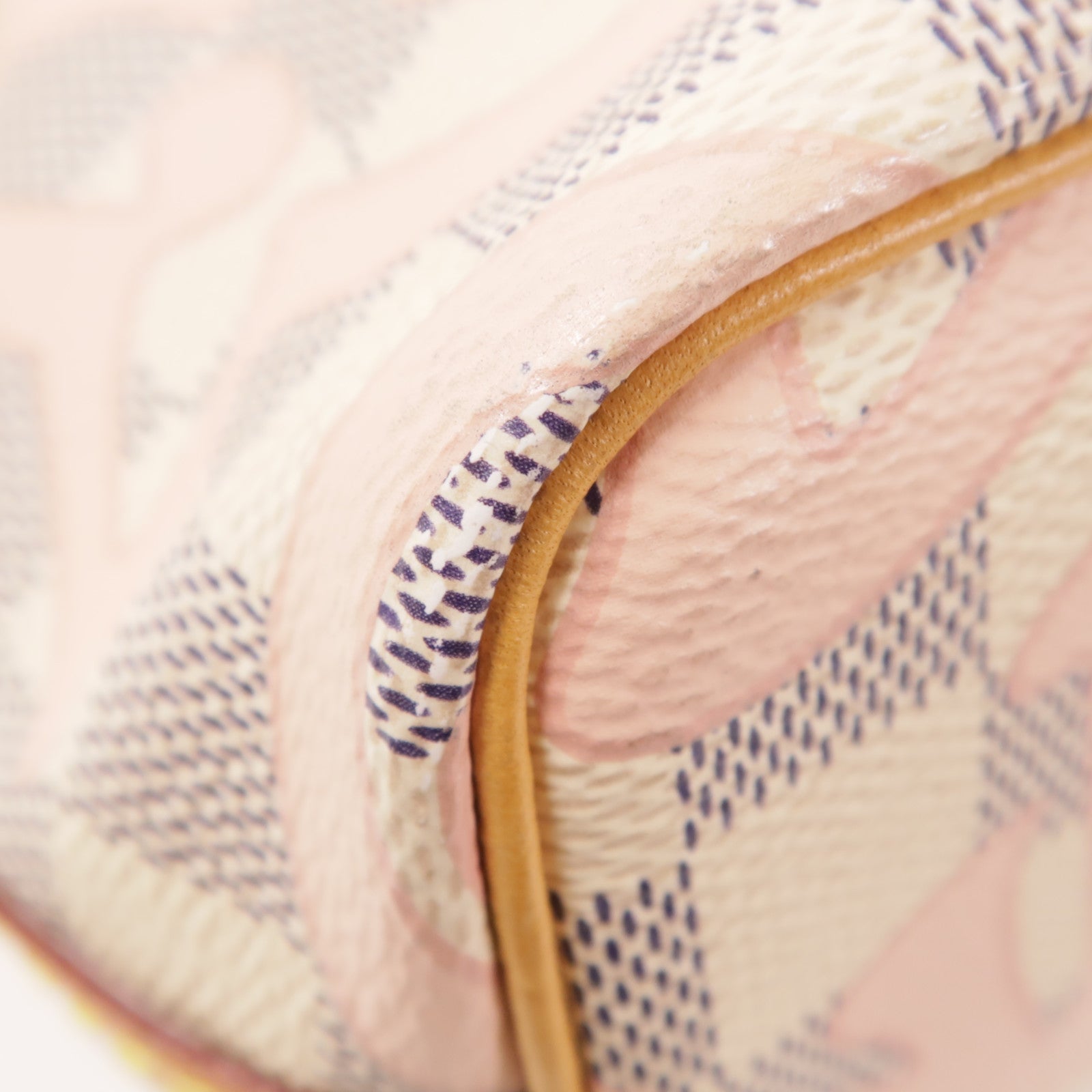 LOUIS VUITTON LV Nano Noe Shoulder Bag N60052 Damier Azur Tahitenne Pink/White