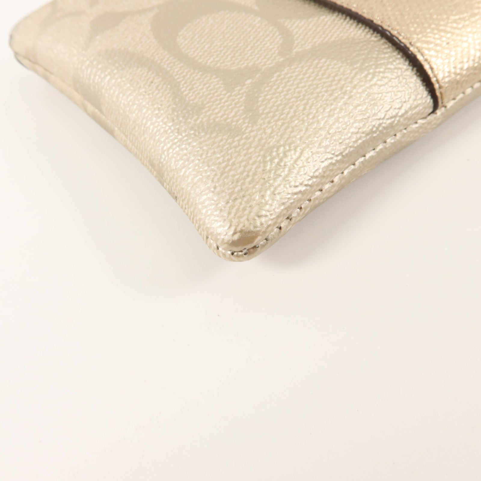 COACH 塗層帆布Wristlet Wallet銀扣小袋