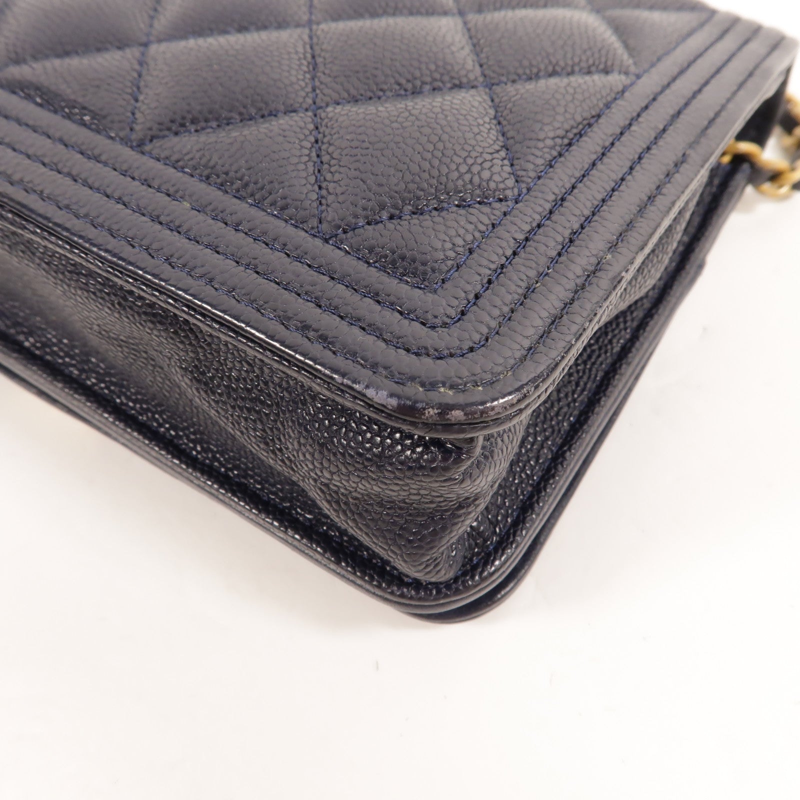 CHANEL 牛皮皮革Boy Chanel Wallet On Chain鏈帶肩背袋
