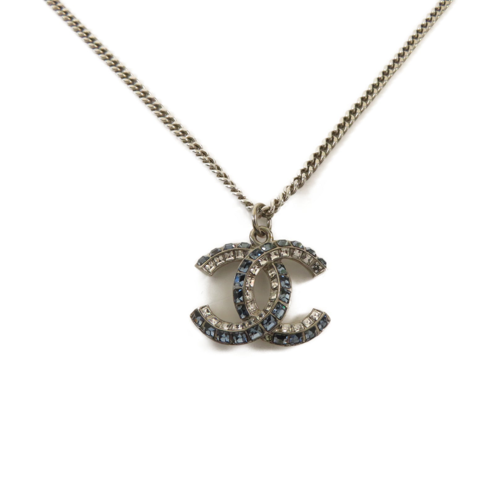 CHANEL **【激減優惠】金屬Necklace項鏈銀色/藍色