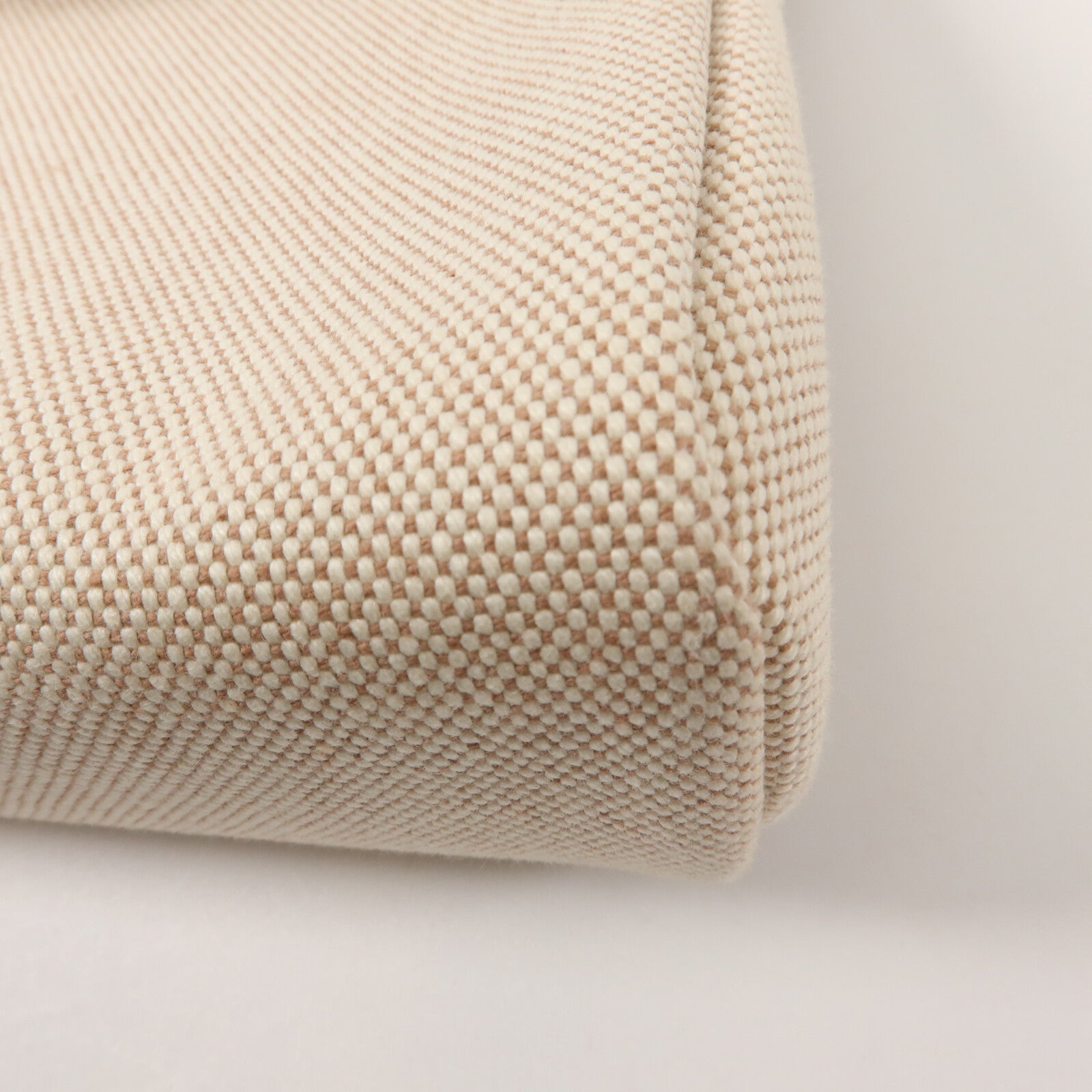 HERMES 帆布Mini Herbag肩背袋Ecru Beige/Fauve