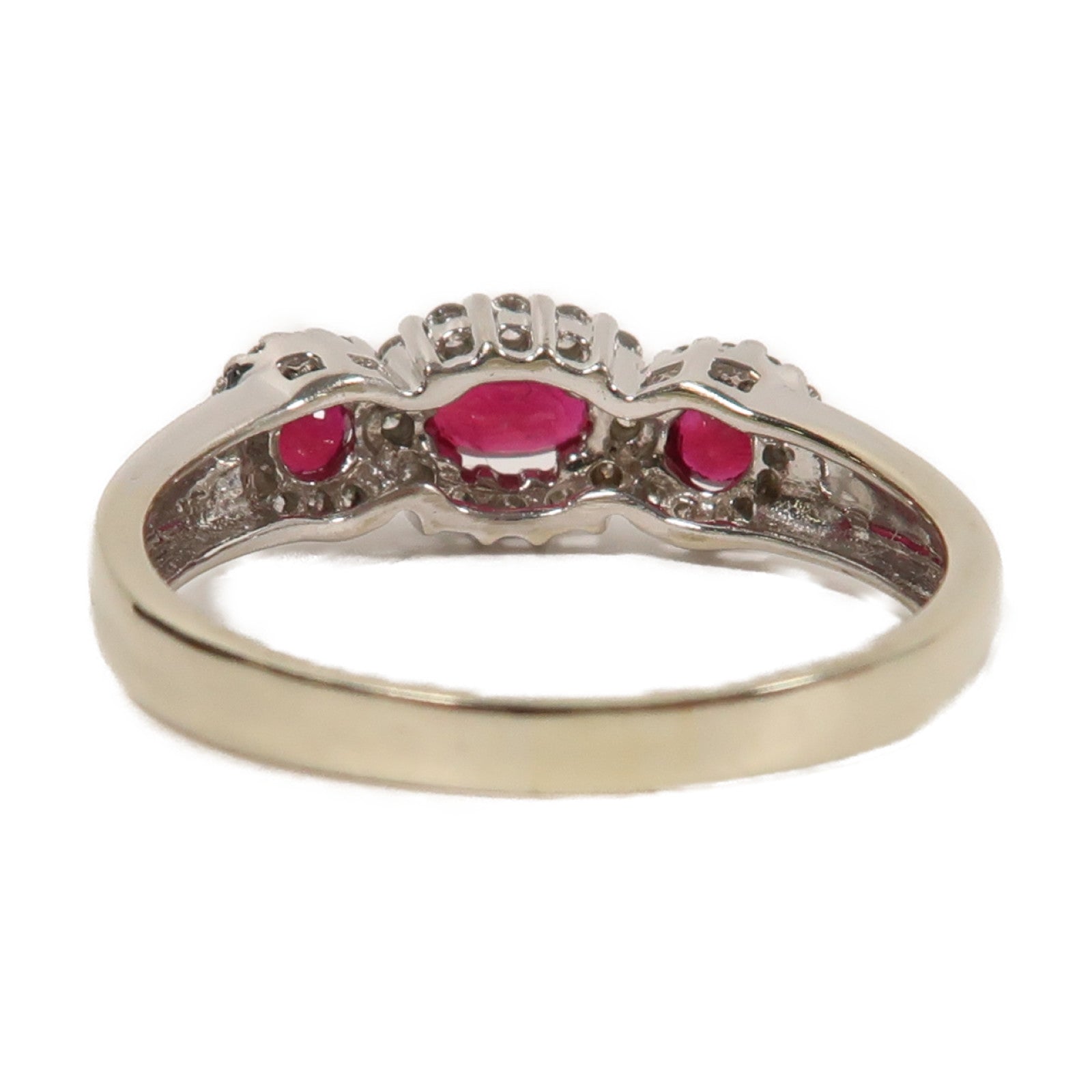 JEWELRY 14K白金Ruby Ring紅寶石戒指US#8.25