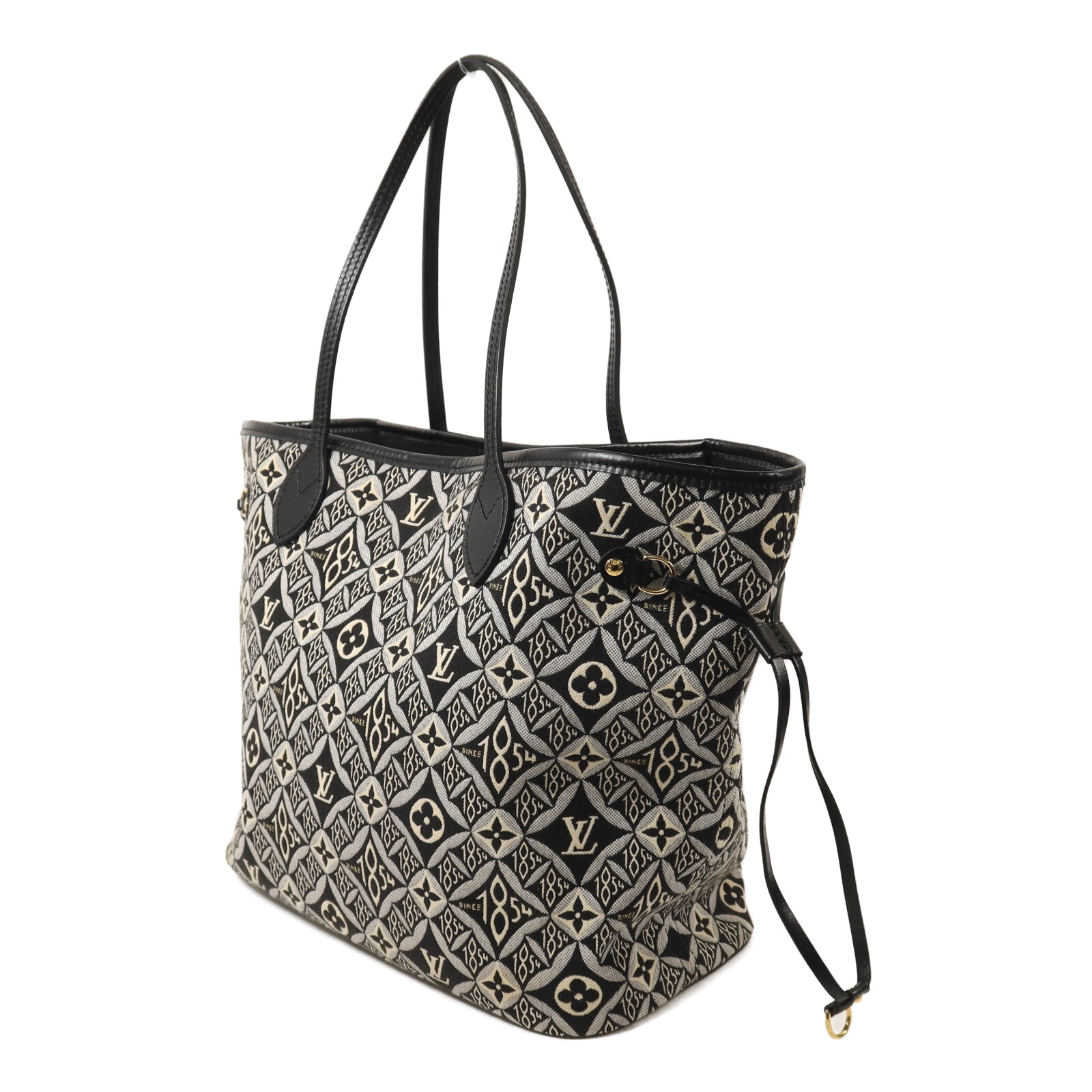 LOUIS VUITTON Monogram Jacquard 1854 Neverfull MM金扣手挽袋