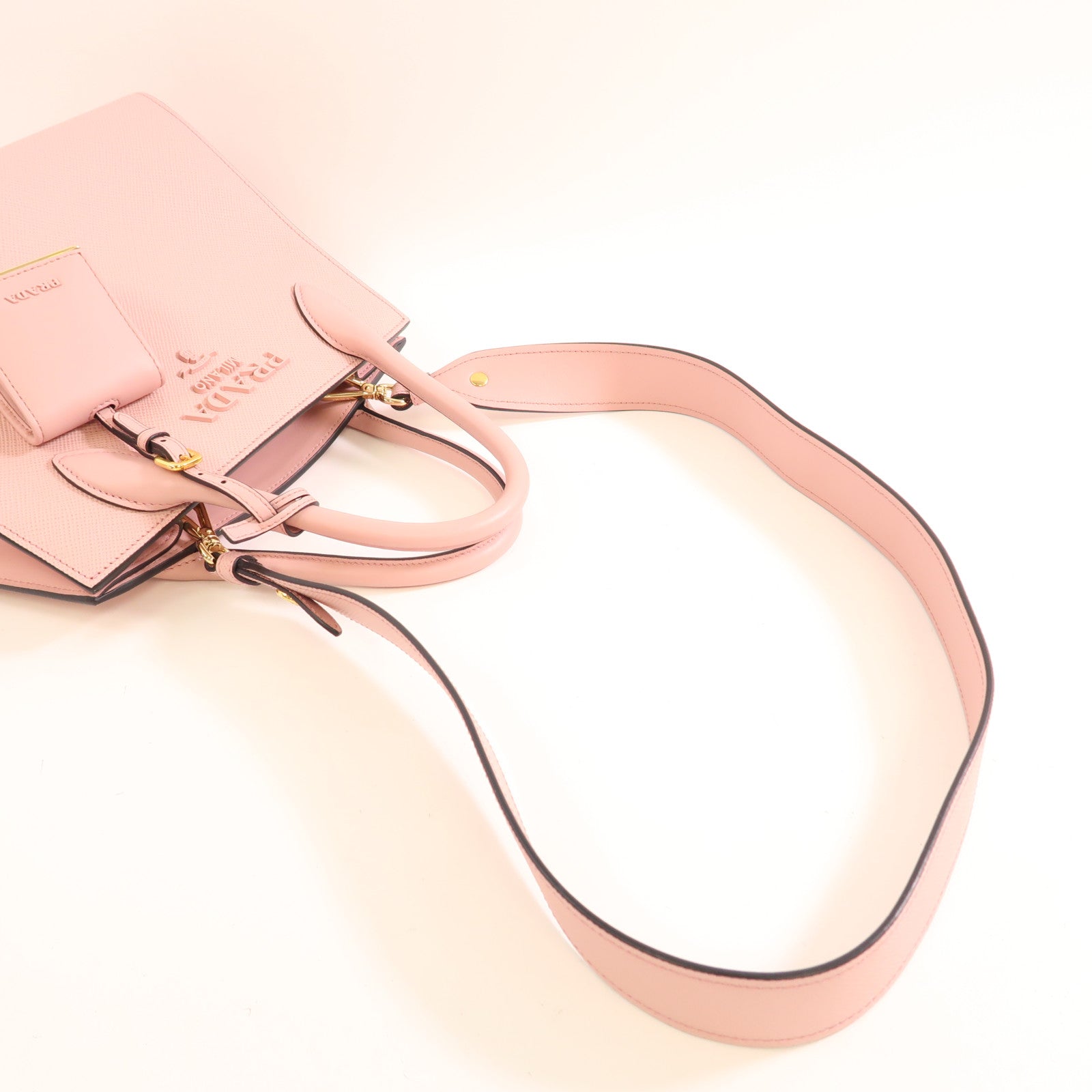 PRADA Saffiano皮革2Way Shoulder手挽肩背兩用袋
