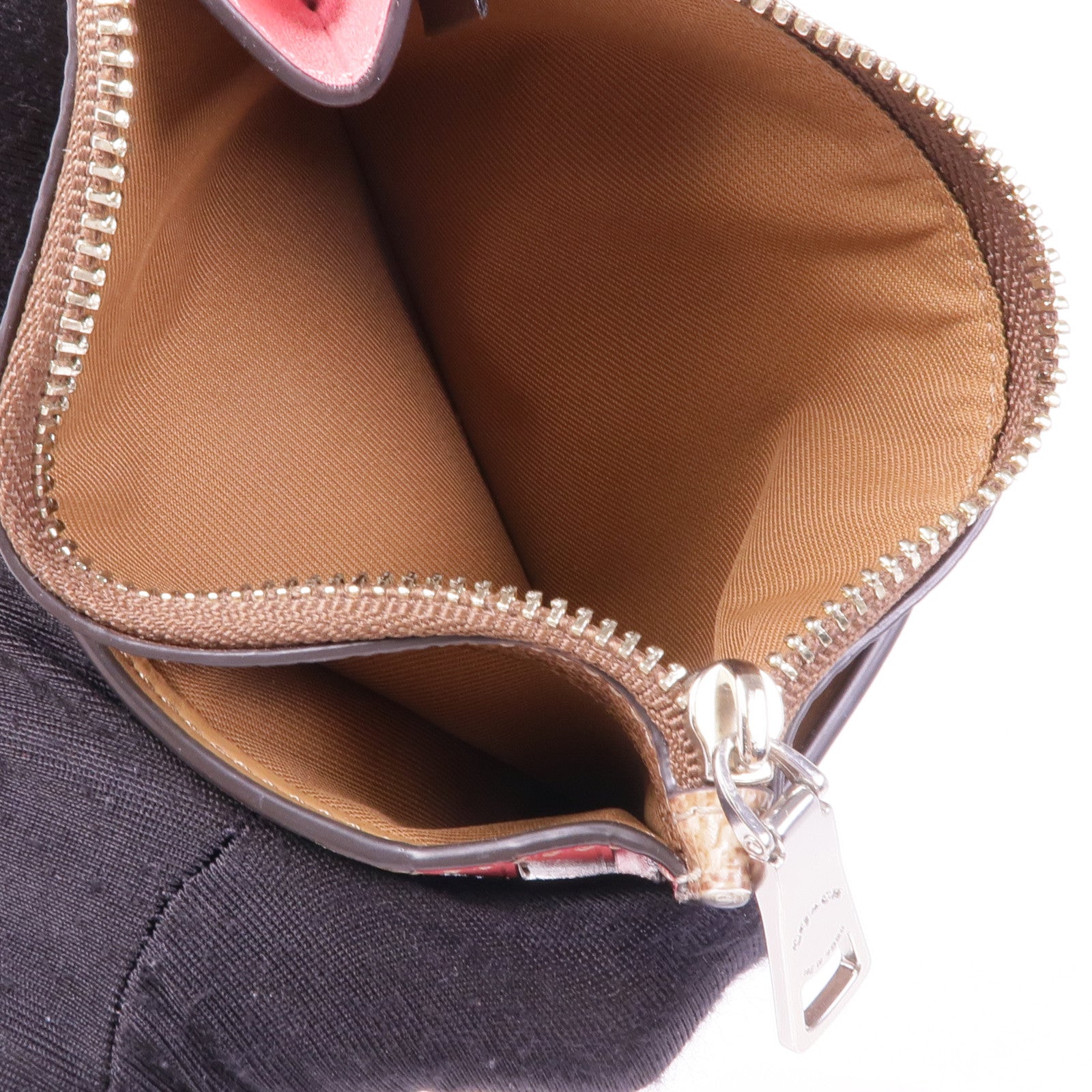 COACH 塗層帆布/皮革Card/Coin Case銀扣零錢包/卡片套