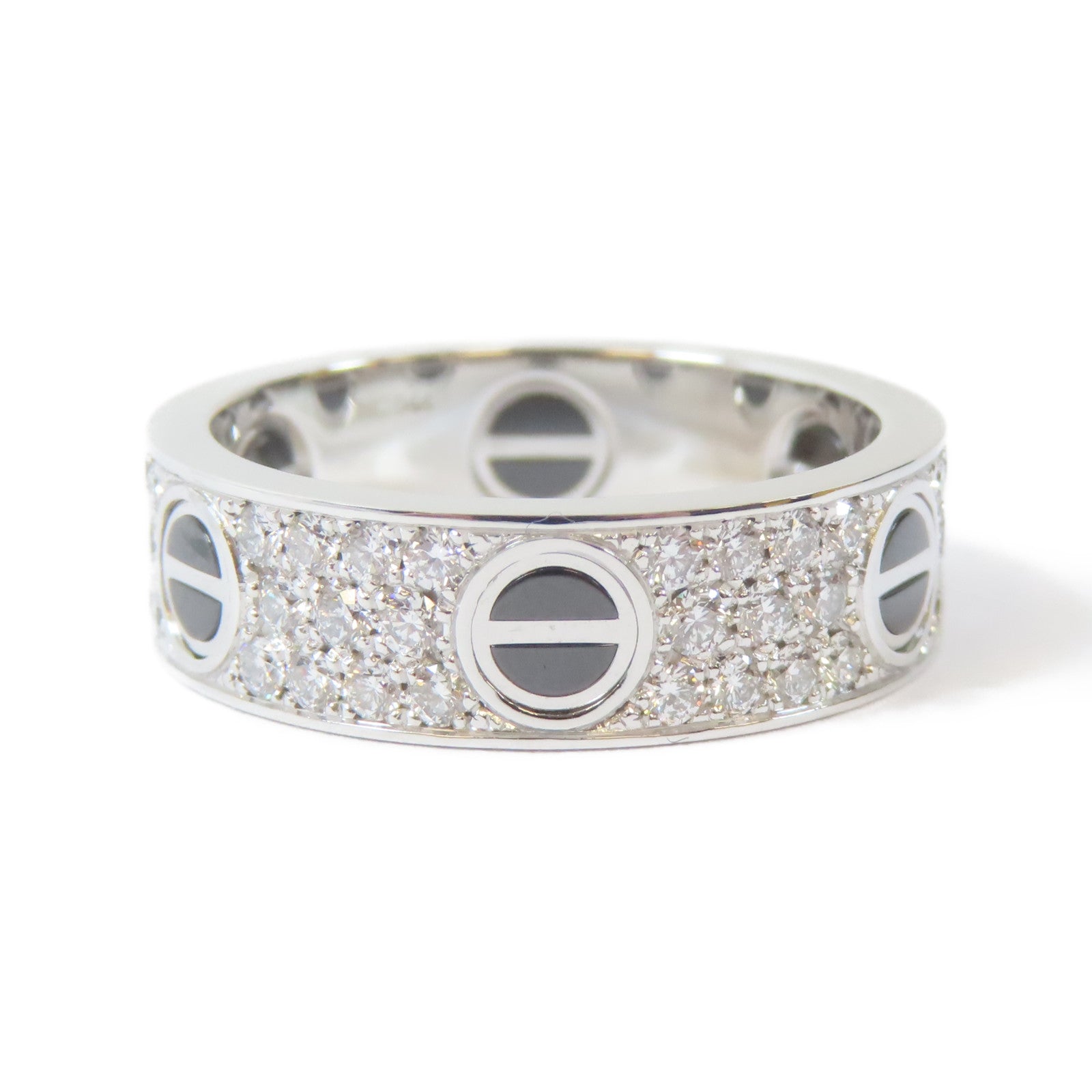 CARTIER 18K白金Love Ring鑽石戒指Cartier#59/US#8.5