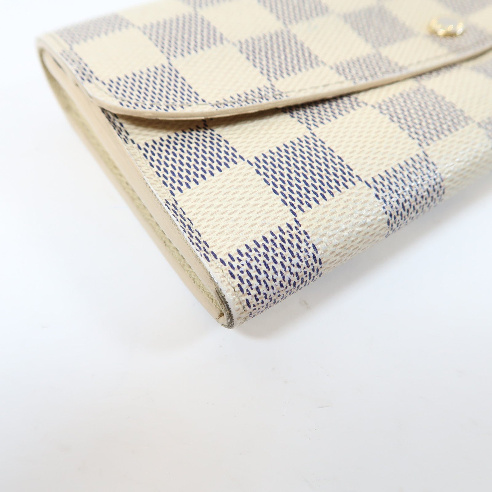 LOUIS VUITTON 【激減優惠】Damier Azur Portefeuille Emily Long Wallet金扣長錢包白色/藍色