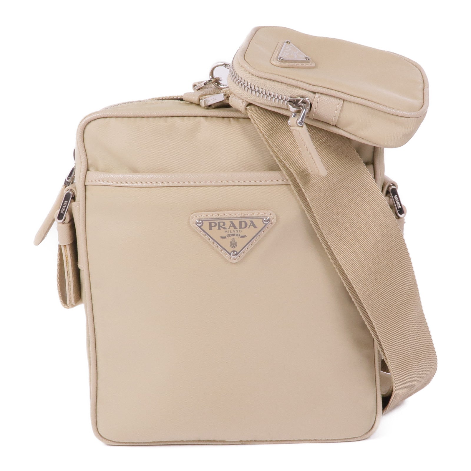 PRADA 尼龍Shoulder Bag銀扣肩背袋