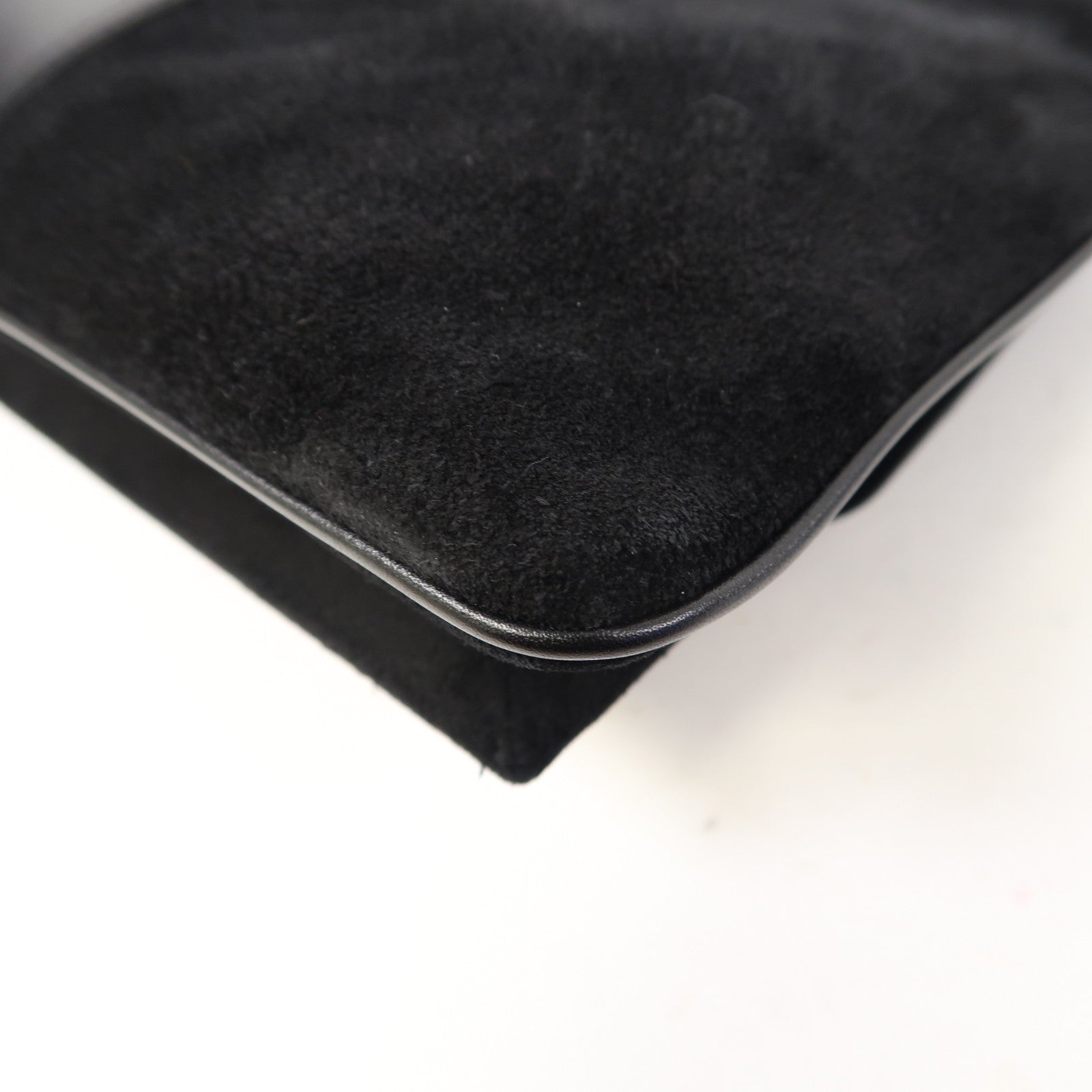 GUCCI 麂皮皮革Shoulder Bag金扣肩背袋黑色