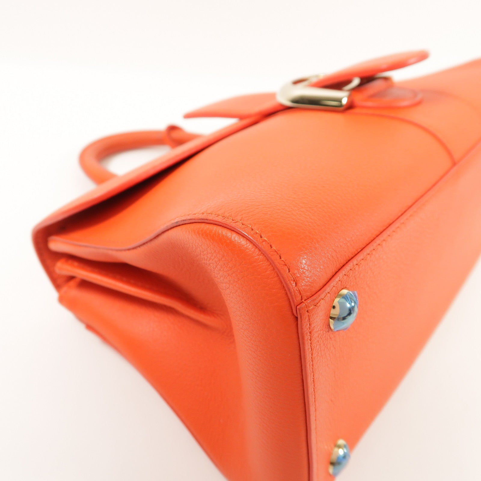 Delvaux 牛皮皮革Brillant East & West銀扣手挽肩背兩用袋