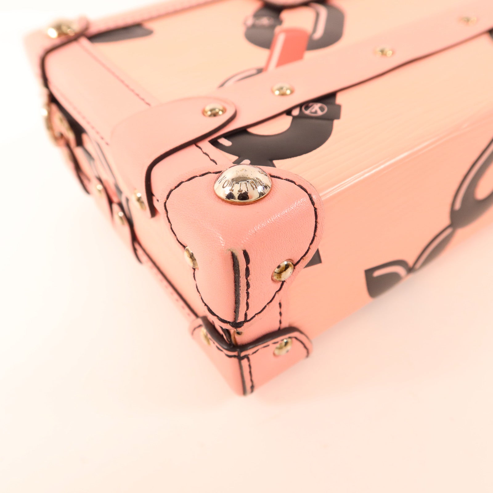 LOUIS VUITTON Epi Petite Malle Pink Chain Flower銀扣肩背袋