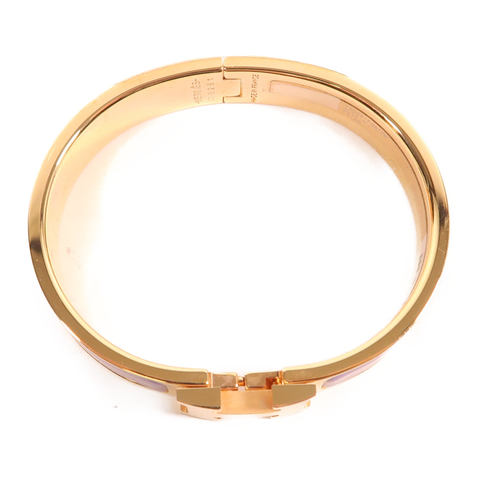 HERMES 金屬Clic H金扣手鐲紫色