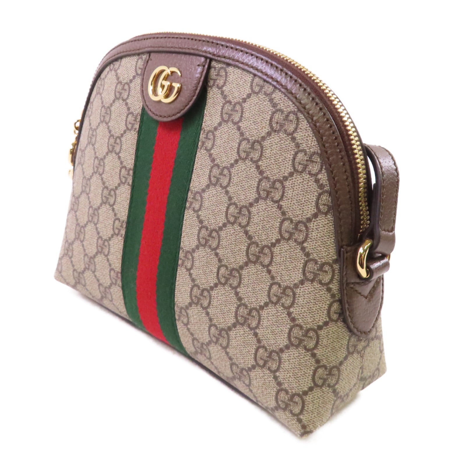 GUCCI 塗層帆布Ophidia Shoulder Bag金扣肩背袋啡色