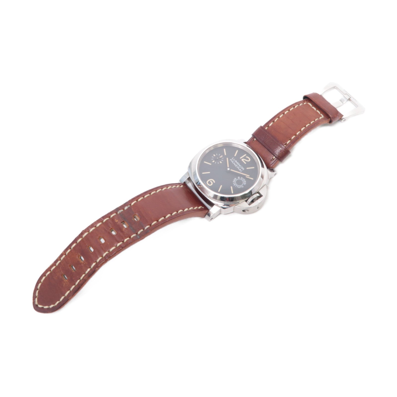 PANERAI 【激減優惠】Luminor Marina不鏽鋼/皮革手錶自動機芯黑色