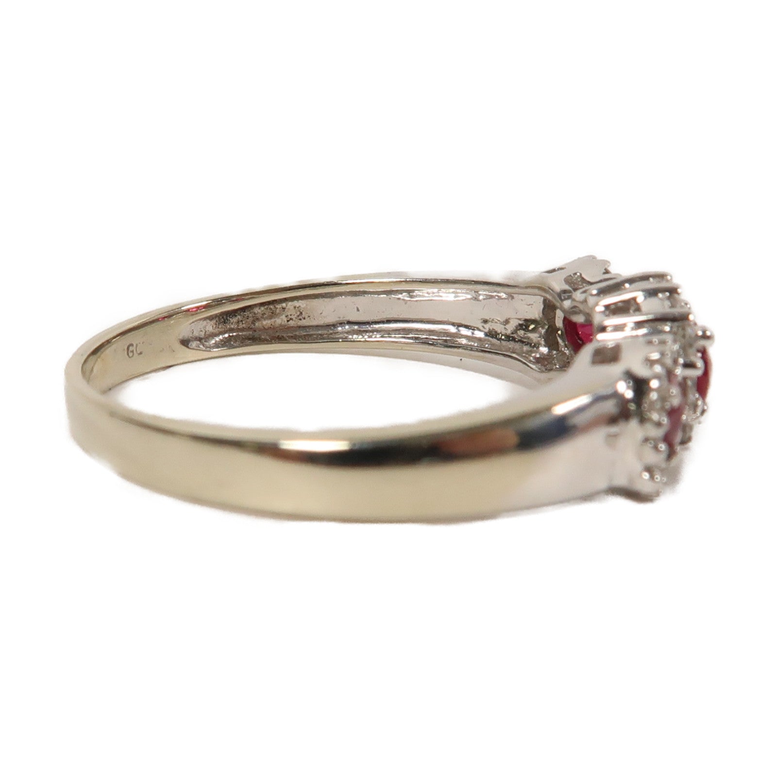 JEWELRY 14K白金Ruby Ring紅寶石戒指US#8.25