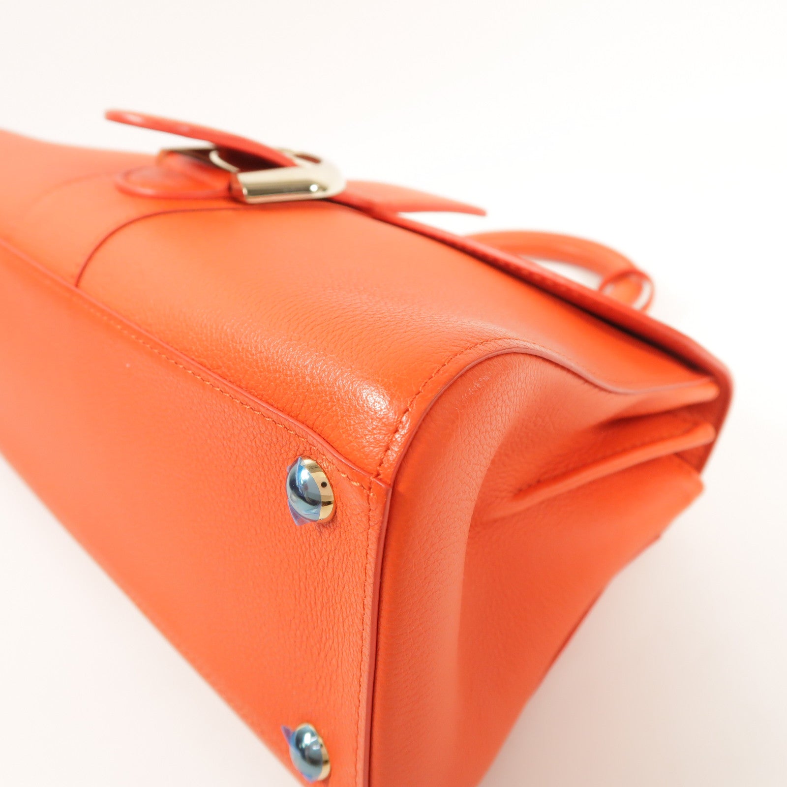 Delvaux 牛皮皮革Brillant East & West銀扣手挽肩背兩用袋