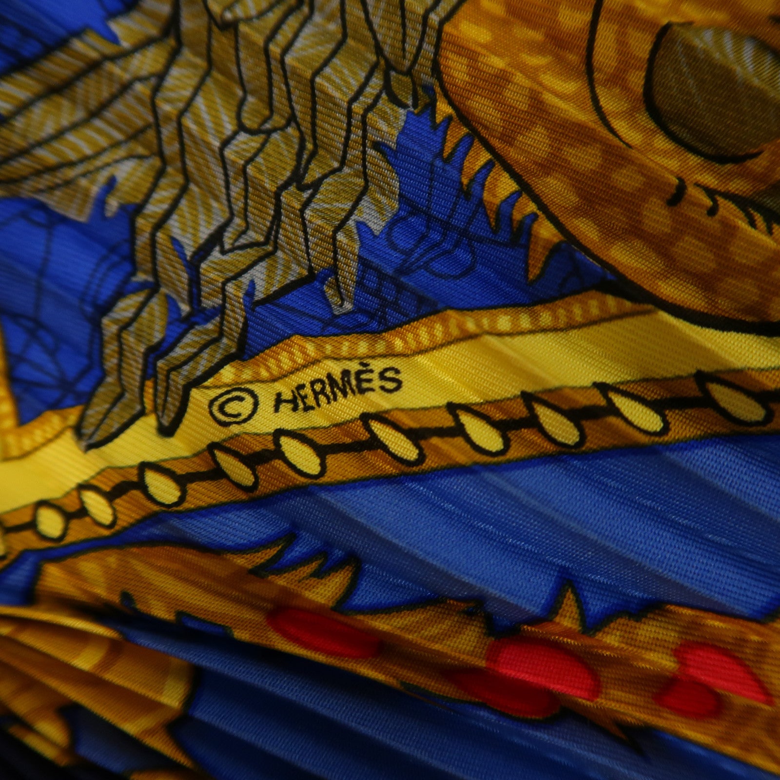 HERMES 絲質Scarf絲巾藍色