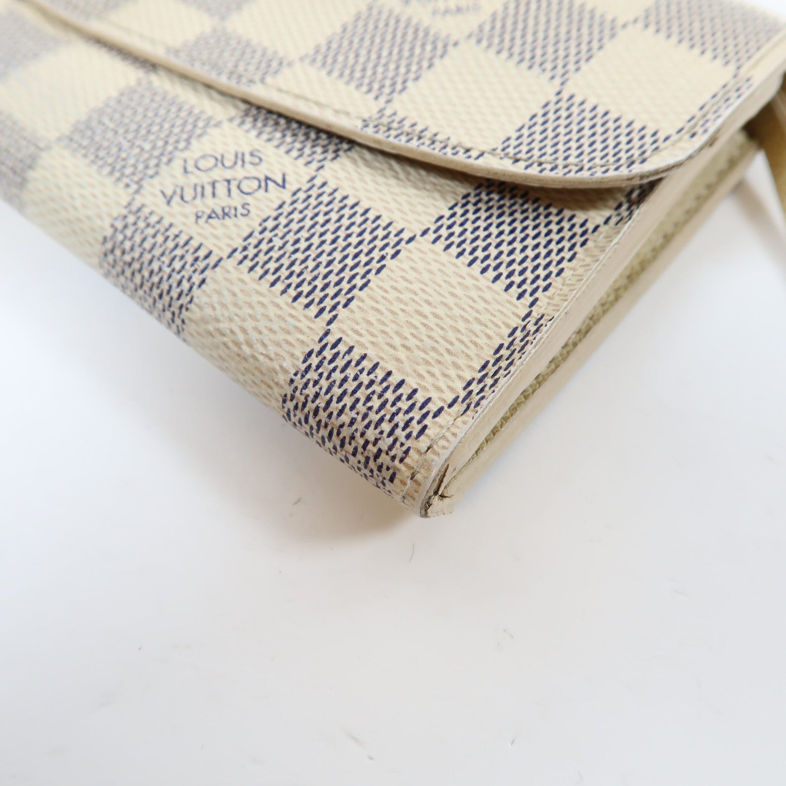 LOUIS VUITTON 【激減優惠】Damier Azur Portefeuille Emily Long Wallet金扣長錢包白色/藍色
