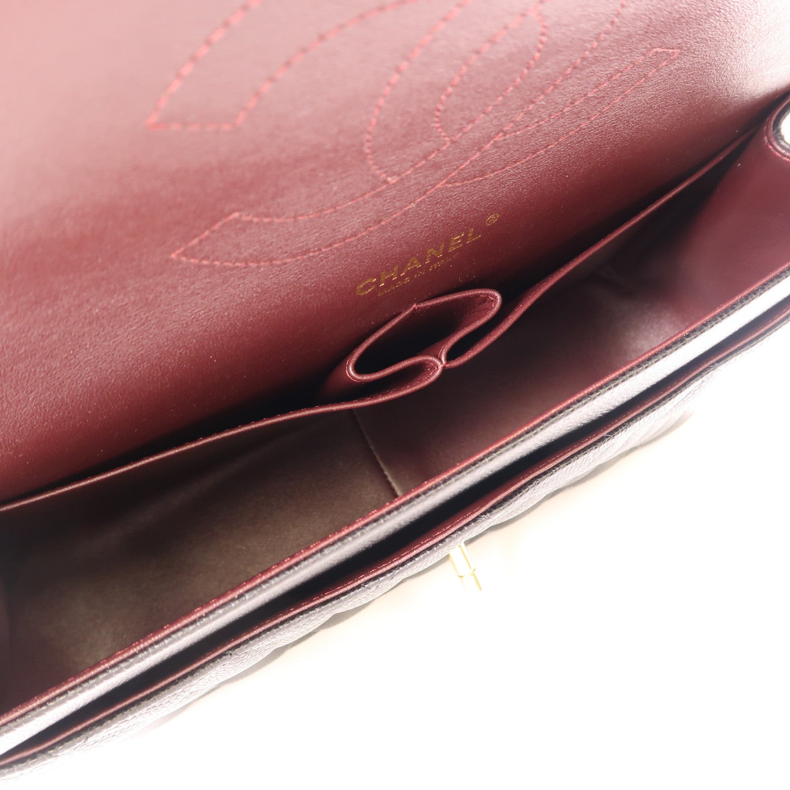 CHANEL 牛皮皮革Large Classic金扣鏈帶肩背袋