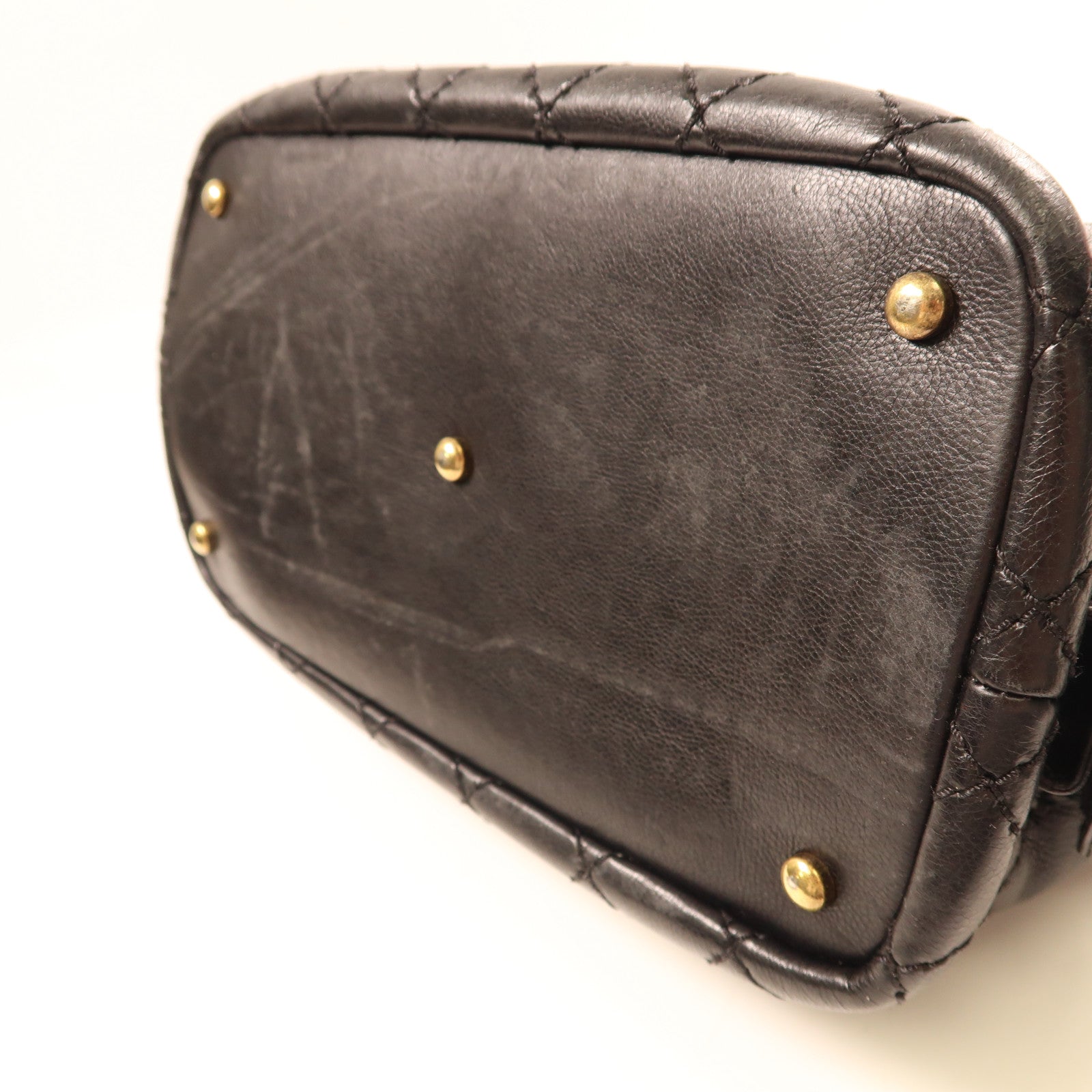 CHANEL 牛皮皮革2Way Shoulder Bag金扣鏈帶手挽肩背兩用袋黑色