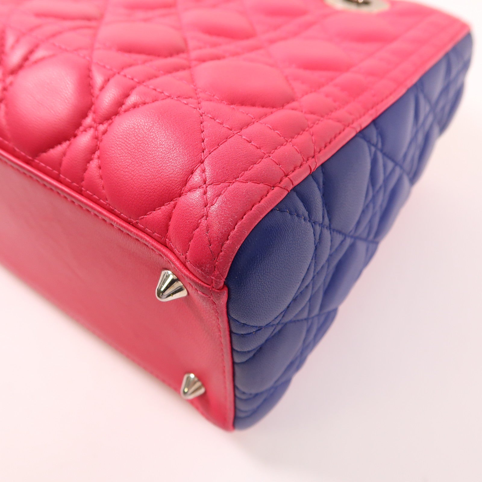 Dior 羊皮皮革Lady Dior銀扣手挽肩背兩用袋