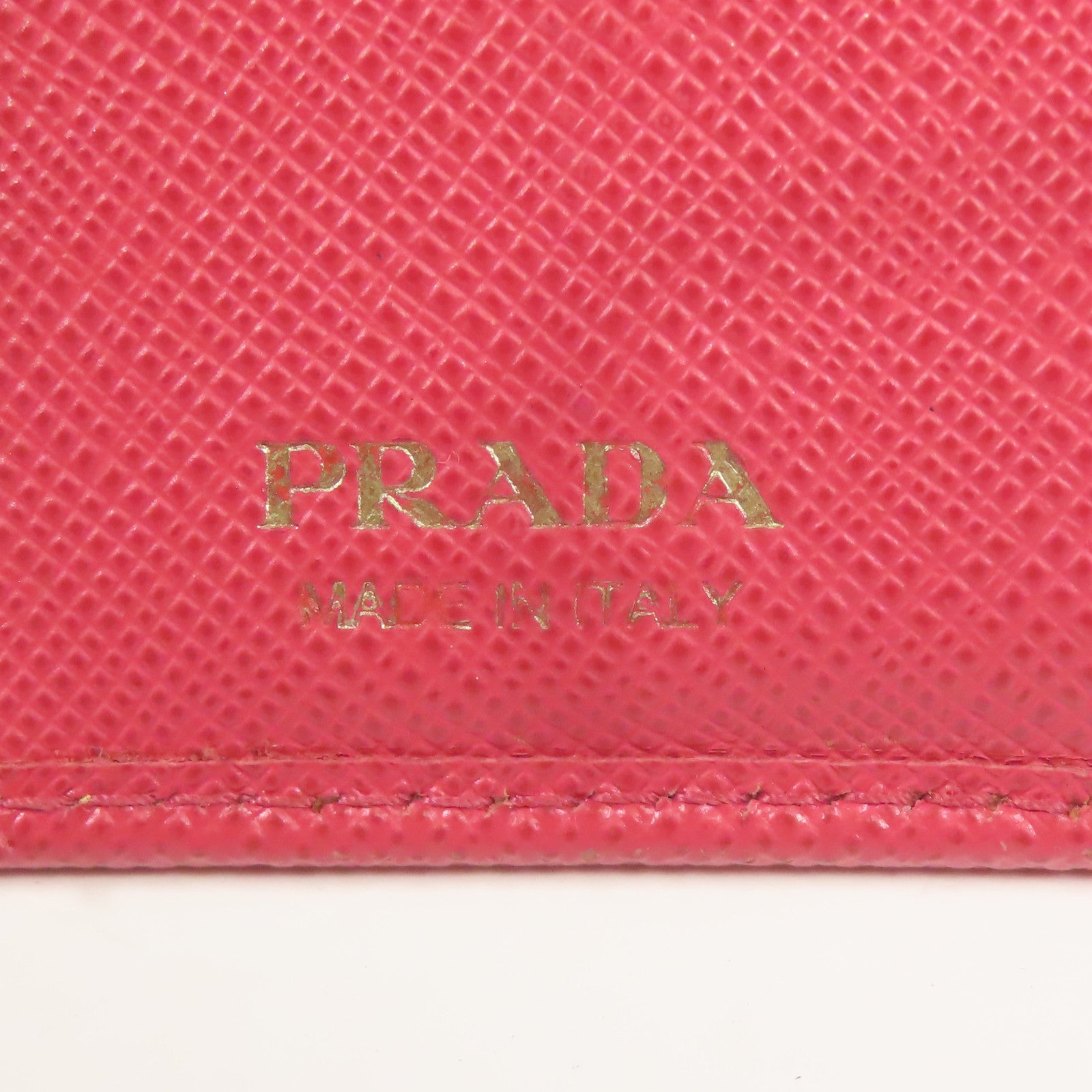 PRADA GHW Wallet 1MH840 Calfskin Leather Red