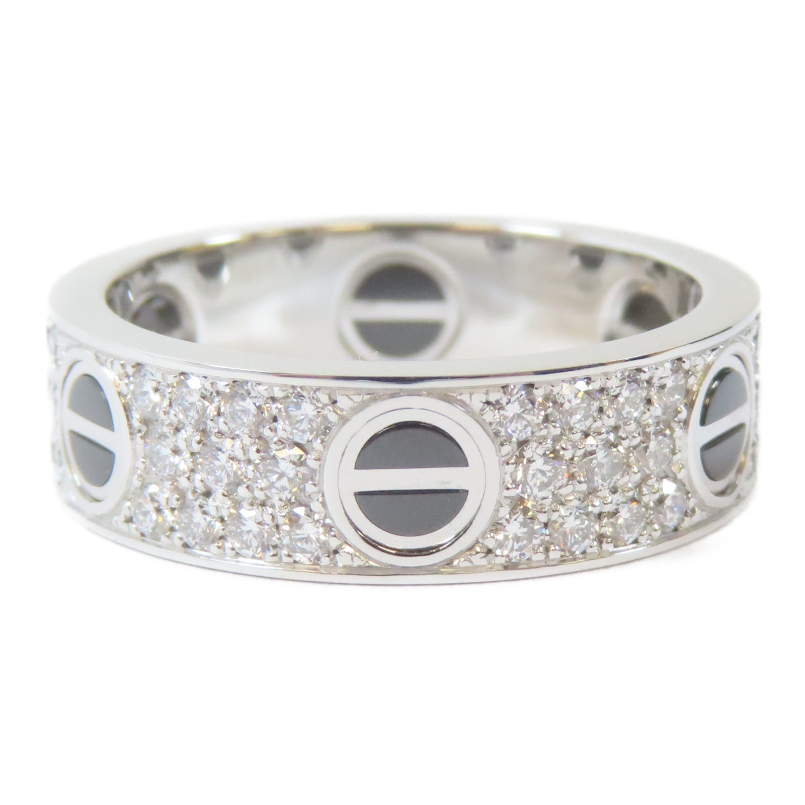 CARTIER 18K白金Love Ring鑽石戒指Cartier#59/US#8.5