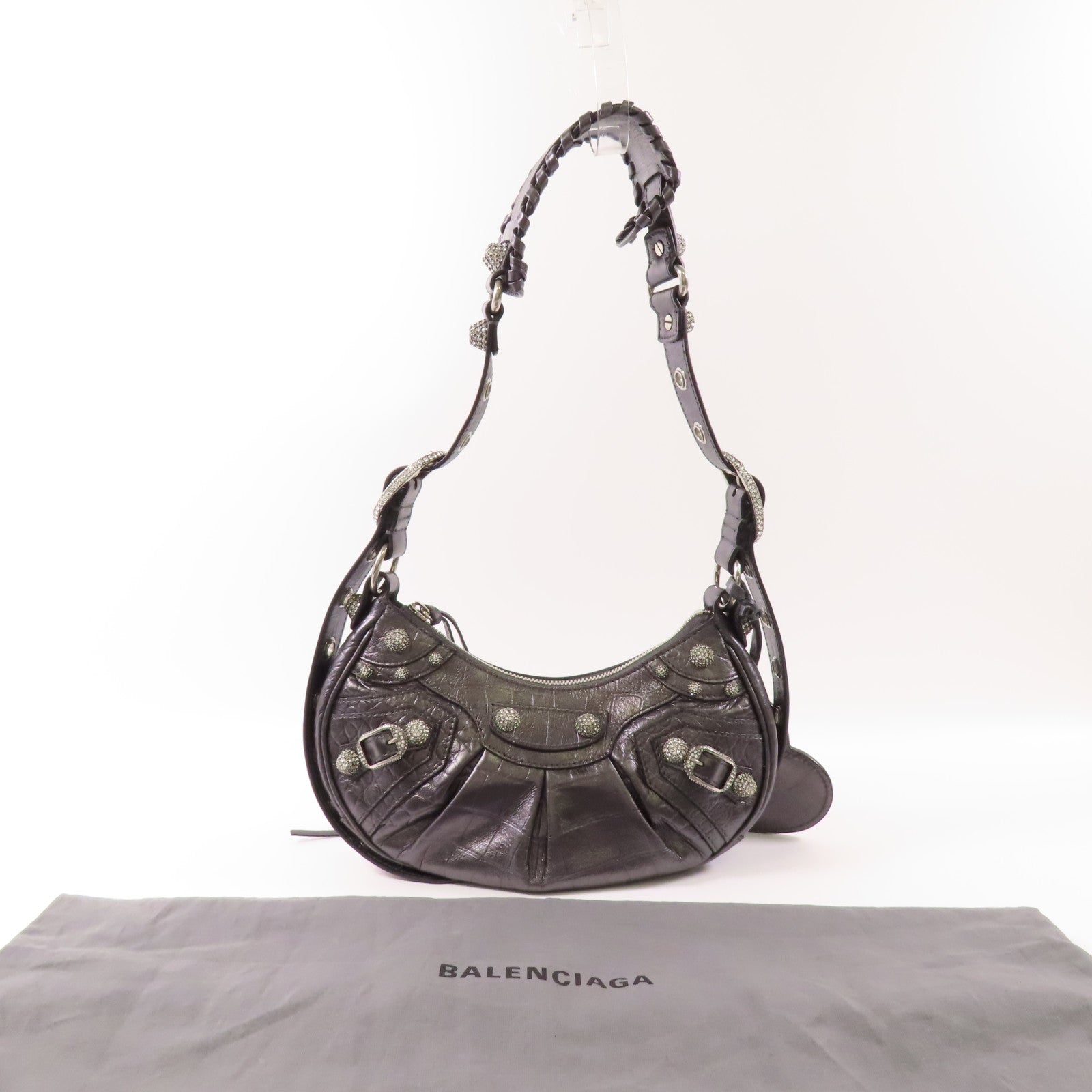 BALENCIAGA 皮革Le Cagole XS Shoulder Bag銀扣肩背袋